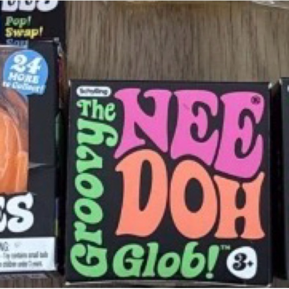 Groovy The NeeDoh Glob! Pink and Orange Stress Ball Toy